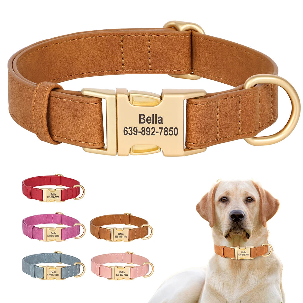 Collier de chien en cuir PU personnalisé